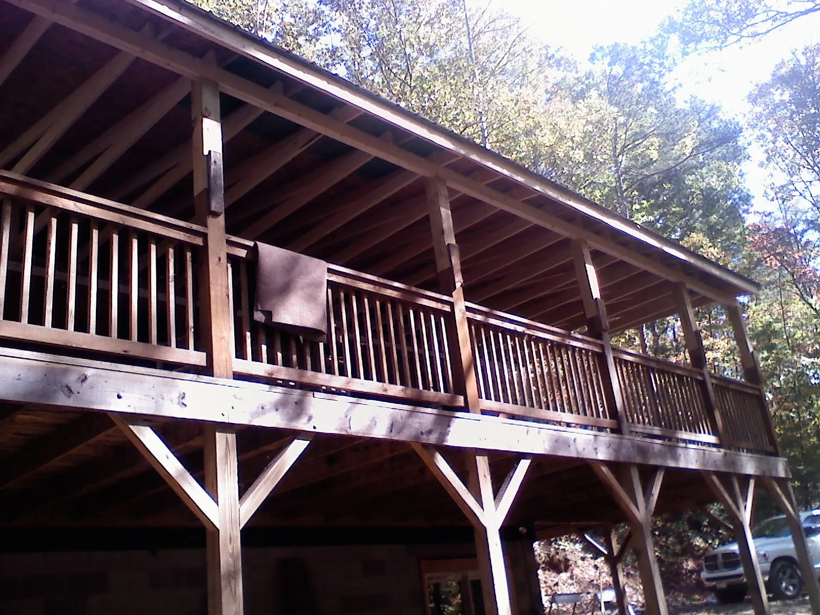 Timber framing under a new elevated porch and deck — Roof Leak Repair in Westminster by Roofing Brothers